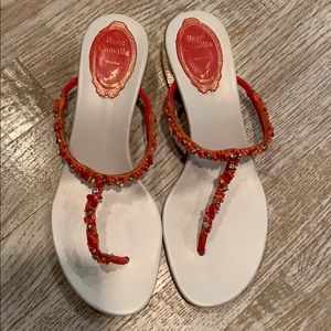 🔥🔥Rene Caovilla Coral and Crystal Sandals